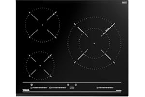 TEKA Placa Inducción 60 cm, 3 Zonas de Cocción, Touch Control Multislider, Función Power Plus y Stop & Go, Modo Silencio, Seguridad Auto Lock, Modelo IZC 63015 MSS