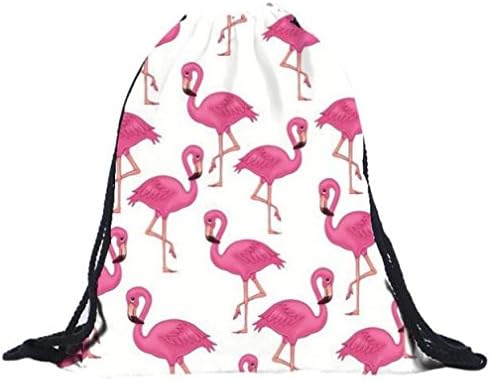Oyedens Unisex Cute Emoji Backpacks 3D Printing Drawstring Travel Rucksack Lightweight (Flamingo)