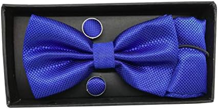Men Bow Tie, Cufflink, Pocket Square Gift Set
