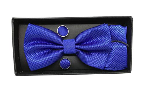 Men Bow Tie, Cufflink, Pocket Square Gift Set
