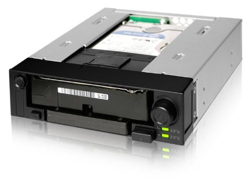 Icy Dock DuoSwap MB971SP-B – SATA Hot Swap Wechselrahmen für 2,5 Zoll (6,4cm) und 3,5 Zoll (8,9cm) SSD/HDD in 1x 5,25 Zoll (13,3cm) – Trägerlos - 4