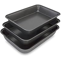 Abert - Rustidera de Horno - Lasagnera - Recubrimiento Antiadherente - Set de 3 - Made in Italy