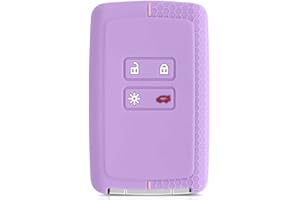 AUTOZOCO Funda Silicona Mando Llave del Coche 4 Botones Compatible con Renault Y Dacia - Funda TPU - Protege Llaves Compatible con Dacia y Renault - Purpura
