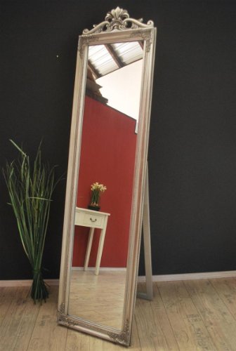 Livitat LV8751-S Stand-/ Ankleidespiegel Barock Landhaus, 180 cm, antik silber - 2