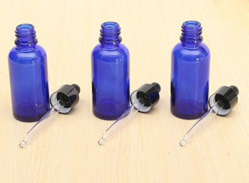 30 ml blau Glas ätherisches Öl Flaschen leer nachfüllbar Aromatherapie Eye Ear Dropper Flaschen mit Pipette Dropper 2 Stück - 3