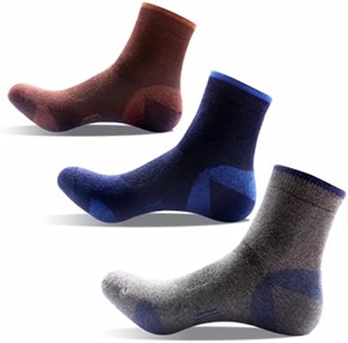 JYHYEU 3 Pack Men's Wicking Antimicrobial,Outdoor Multi Performance Hiking Cushion Crew Socks,UK Size 6.5-9/ EUR Size 39-43