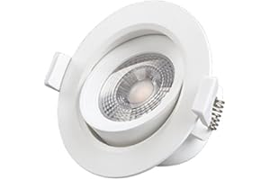 Vision-EL 776323 Spot LED Plafond, PC, 7 W, Blanc, (H x Ø) -44 x 90 mm