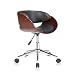Produktbild MY SIT Design Stuhl Retro Drehstuhl Bürostuhl Vintage Antik Kunstleder Drehhocker Wohnzimmerstuhl Esszimmerstuhl Drehsessel Höhenverstellbar - Hazel in Schwarz/Braun