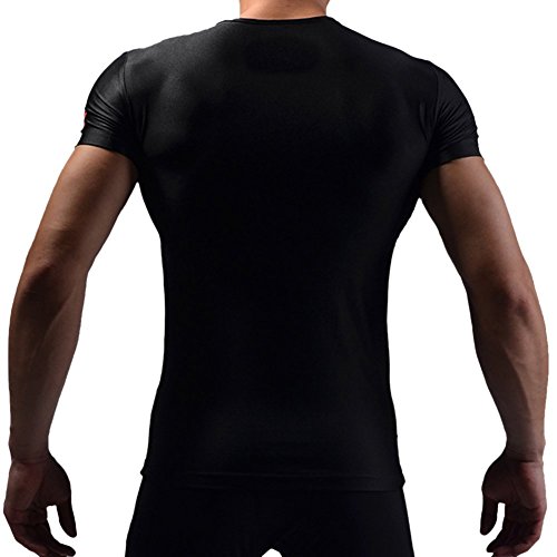 M.Baxter Compression Shirt Kurzarm Herren T-Shirts mit Fashion Logo Printed Fitness Funktionsshirt - 2