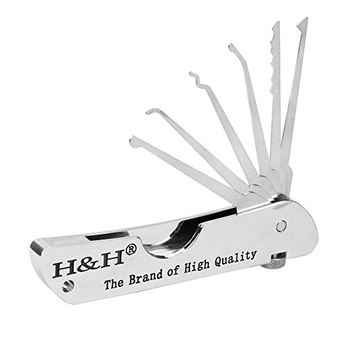 Conbee h&h lock folding single hook picks portable padlock training tool set jackknife locksmith repairing tools