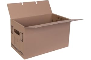 SMILEY PACK 5 x karton do przeprowadzki, 600 x 328 x 340 mm, kartonów do przeprowadzki, do 40 kg, stabilne, dwufastowe, profesjonalne, duże, mocne, kartonowe, 2-faliste pudełko archiwalne XXL, możliwość układania w stos – zestawy od 5 do 240 sztuk