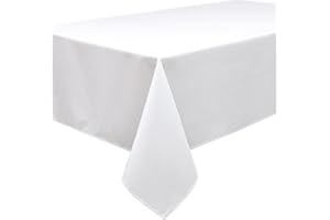 MAGNA COLLECTION Rectangular Table cloth 140x240 cm – 100% Cotton White Tablecloth – Washable & Reusable – Ideal for Christmas, Dining, Parties and Seasonal Decor