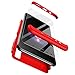 Produktbild Karomenic kompatibel mit Samsung Galaxy A70 360 Grad Hülle + Panzerglas 3 in 1 Hart PC Schutzhülle Full Body Rundumschutz Stoßfest Ganzkörper Bumper Handyhülle Hardcase Cover,Rot
