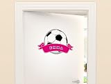 I-love-Wandtattoo ILWT-20-010 Kinderzimmer "Türaufkleber Fußball" mit Name für Mädchen