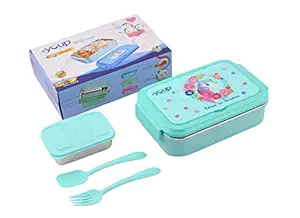 Youp Stainless Steel sage Green Color Unicorn Theme Kids Lunch Box UCL8022-850 ml