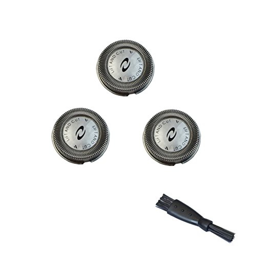 Oral-Q 3 Pcs Dual Replacement Rotary Shaver Razor Blades Heads with Clean Brush Accessories compatible with HQ64, Model… - Image 5