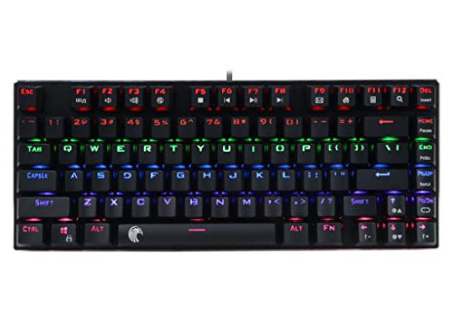 Preisvergleich Produktbild Z88 Spielmechanische Tastatur mit 81 Schlüsseln Tragbar, Blauer Schalter, Abgeschirmter Draht mit Magnetring