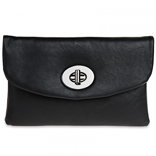 CASPAR TA339 Women Envelope Clutch, Colour:black