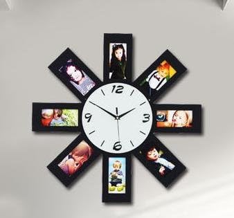 JinRou Personality fashion contemporary Creative Fashion Photo Frame Wall Clock Clocks Electronics When Mute/Living Room Decoration Clock