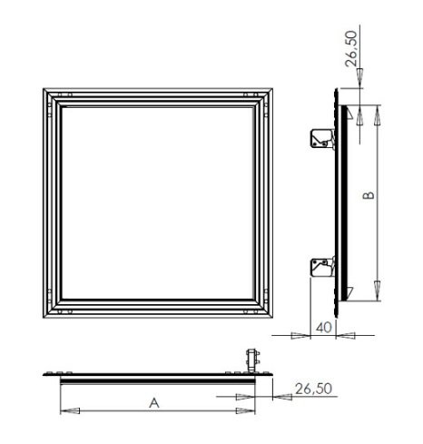 Revisionsklappe GK-Einlage 300 x 300 mm Gipskarton 12,5 mm KRAL10 Revisionstür Revision Wartungstür 30 x 30 cm Wartung Reinigungsklappe Wartungsöffnung mit Aluminium-Rahmen Feuchtraumgeeignet grün Trockenbau - 4