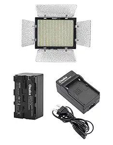 Osaka Bi-Color Dimmable LED Video Light OS 528 Slim for Nikon Canon Sony Panasonic DSLR and Video Cameras and YouTube Video Shooting with F750 Battery 8000 mAh & Ultra Fast Charger