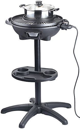 Rosenstein & Söhne 5in1-Elektro-Kugelgrill mit Temperaturregler und Zubehör, 1.500 W - 8