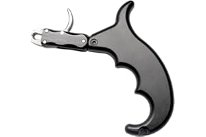 MiOYOOW Ausilio per Rilascio dell'Arco per Arco Composto, Accessori per Arco Compound Tiro in Alluminio Aerospaziale con Indice Regolabile, Dito del Tiro con L'Arco a 4 Dita di Protezione delle Dita