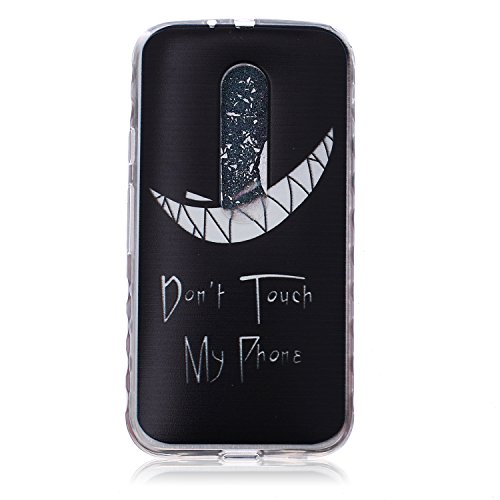 Moto Hülle Muster, TOCASO Ultra Thin TPU Silikon Gel Skin Transparent Bumper Rand Welle Gefühl Cover Tasche Bunte Schutzhülle für Motto Handyhülle Protective Case Schale schützende Durchsichtig Rückschale Clear Pattern Fall Handytasche Weiche Ränder Etui + Schwarz Stylus Pen - 2