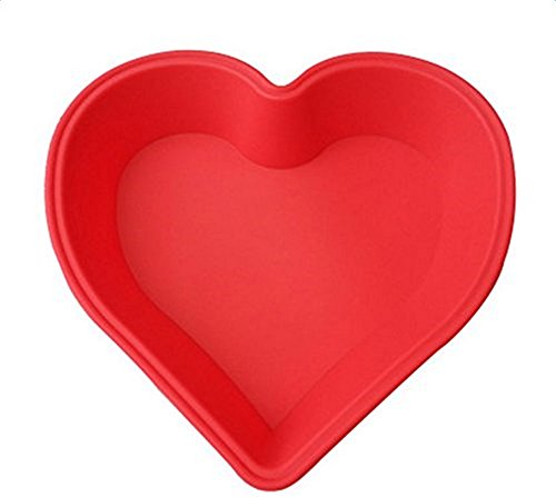 CAOLATOR Silikon-Backformen Kuchenform Herzförmig Kuchenform Backform 10 Zoll Geeignet für Mikrowelle Backofen Dampfgarer Kühlschrank