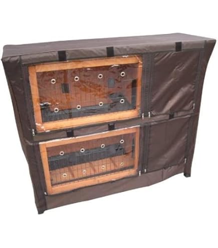 SagaSave Universele dubbele hokhoes, vochtbestendige konijnenhok cover voor stofdichte hok cover voor vuil, katten, hamster, katten, huisdieren huis accessoires-Grijs 122 * 50 * 105cm