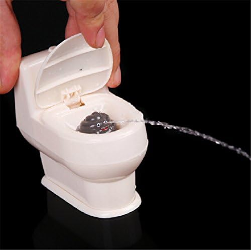 Prank funny desk toy squirting toilet