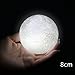 Produktbild USB LED Magische Mond Nacht Licht, ESAILQ 3D USB LED Magical Moon Night Light Moonlight Table Desk Moon Lamp Gift (ohne Stent) (8cm, Weiß)