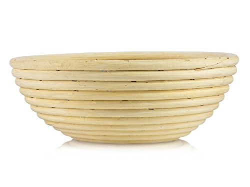 Gärkörbchen aus Rattan Ø21cm für 500-1000g Teig, Peddigrohr Rund Gärkorb Gärkörbe Brotteig Korb - 4