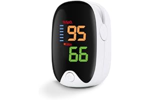FONCBIEN Oxymètre de Doigt - Mesure SpO2/FC en 3s, 1 Bouton, Portable pour Sport, Facile à Utiliser, Oxymètre de Pouls Digital pour Adultes Enfant