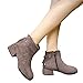 Produktbild Stiefel Reißverschluss Frauen Damen Herbst Winter Stiefel Runde Kappe Wildleder Wedges Solid Farbe Schuhe Martin Stiefel