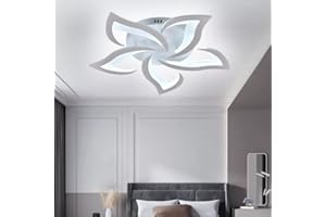 Arcadia Plafoniera Led Soffitto Moderna con Luce Calda e Fredda Dimmerabile, Telecomando e App per Cellulare - Lampadario Camera da Letto, Soggiorno, Cucina, Cameretta e Salotto - 4000LM 48W 60Cm