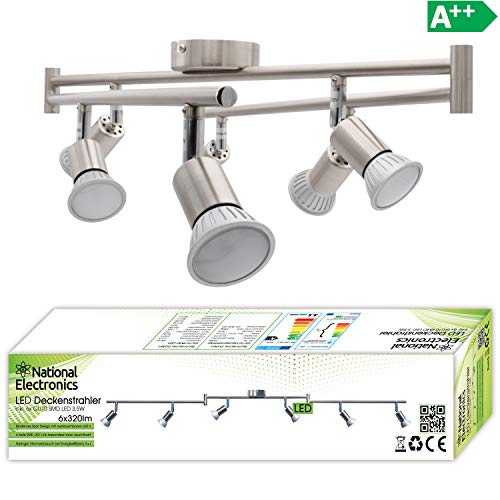 National Electronics Lámpara de techo LED GU10 inclusive 3.5W 320lm LED Bombillas 6 Flama (21 Watts)