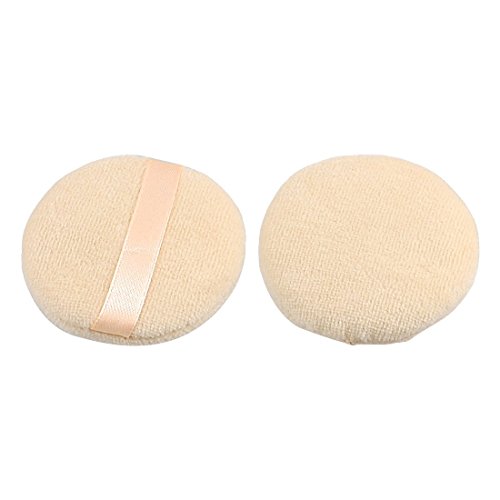 2 Pcs Round Sponge Powder Puff Facial Makeup Tool Beige for Ladies