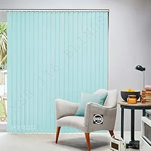 MSR 116 Vertical Blinds/Curtains and Shades for Home Furnishing(Balcony,Kitchen,Bedroom,Bathroom etc. Aqua (4 ft(W)*5 ft(H))