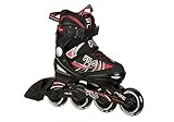 Abec 6 FILA SKATES J-One Patines, Unisex niños, Negro/Rojo, L