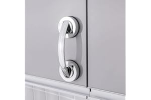 WANLIAN WALLIAN Potente Ventosa Tazza di Vetro Specchio Maniglia Della Porta, Frigorifero Cassetto Bagno Ventosa Tazza A Parete, Vasca da bagno Maniglia Doccia Cucina Cassetto Maniglia (argento)