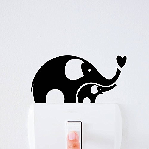 Elephant Family Cute Animal Kids Room Home Dcor Removable Light Switch Small Vinyl Wall Sticker