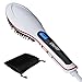Straight Hair Brush Elite99 Hair Straightener Silky with Anion Hair Care, Anti Scald Static Electric Hair Straightening Comb, Make Tangled Hair Silky Massager with Detangling Digitial LCD,Professional Grade Anti-Static Ceramic Heating Plates with a Complimentary Travel Bag - White