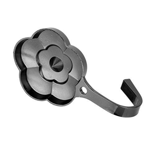 2 X Vintage Pflaumenblüte Raffbügel Vorhang Tieback Quaste Haken Tür Wandaufhängung Halter – Schwarz - 6