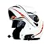 Produktbild QSBY Langlebige Bluetooth-Motorrad-Helm Windbruch Wärmedämmung Motorradhelm High-Definition-Doppel-Objektiv Outdoor-Sportler und Frauen General Erwachsenen Helm weiß,L