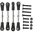 Drfeify 4pcs RC Steering Tie Rod,Adjustable Steering Linkage for 1/10 RC Off-Road Vehicle Upgrade Replacement Accessory