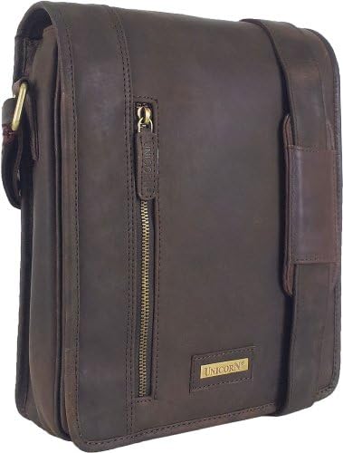 Unicorn London Real Leather Brown iPad, Ebook Accessories, or Tablet Messenger Bag #6k