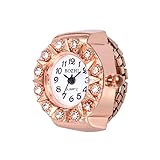 Gaddrt Ringuhr Fingeruhr Uhrenring Neue Zifferblatt Quarz Analog Uhr Kreative Stahl Cool Elastic Quarz Finger Ring Uhr (A)