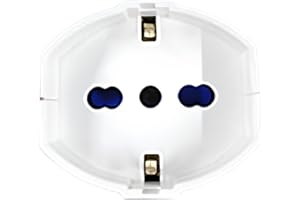 TYCRALI A2ZWORLD Prolunga Elettrica Con Interruttore, Spina Italiana Piccola 10A, Presa Multistandard Bipasso Schuko 10/16A, Max 2300W 250V, Colore Bianco (5 Metri)