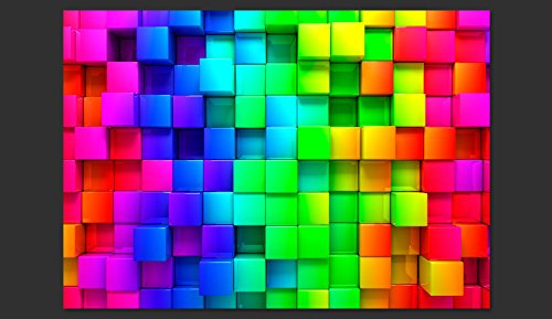 FOTOTAPETE 350×245 cm – VLIES TAPETE PREMIUM – PROFI QUALITÄT – Top moderne Wanddeko – Riesen Wandbild – Top Design Tapete – Neue exklusive Edition mit noch besser Druckauflösung – Deutsches Premium Vlies – Kubus Würfel 3D f-A-0350-a-a - 2